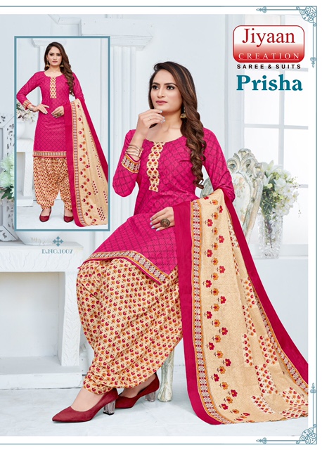 Jiyaan Prisha Vol-1 Cotton Designer Printed Patiyala Dress Material